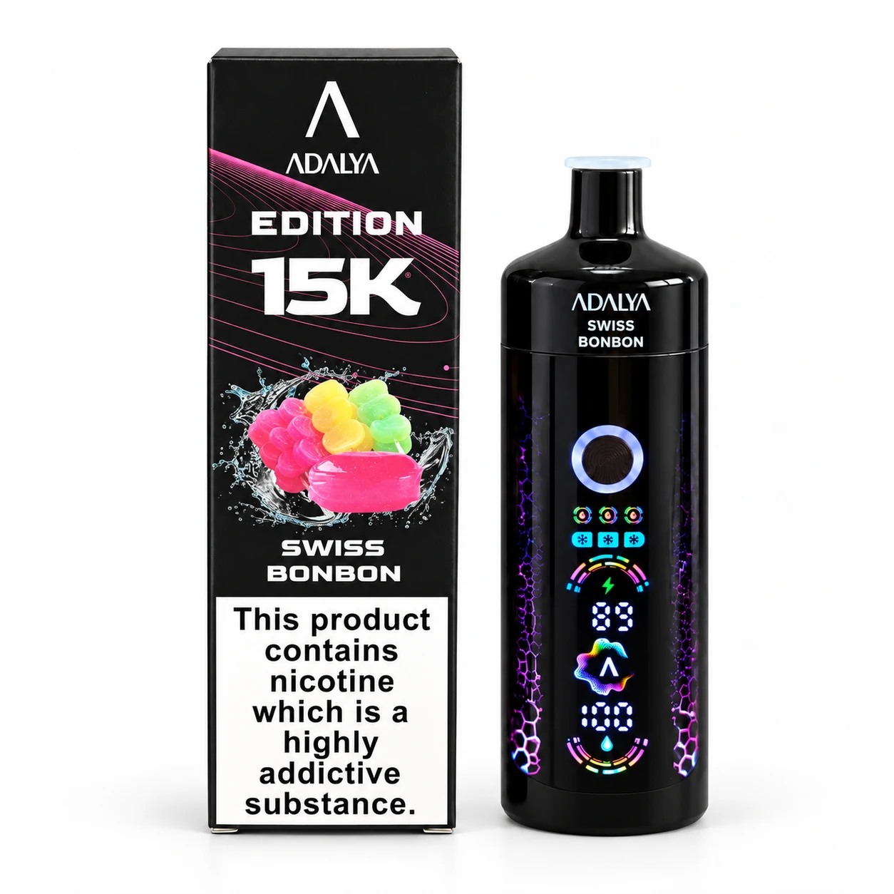 Adalya 15K - Swiss Bonbon, produit et emballage